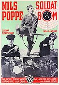 Soldat Bom 1948 movie poster Nils Poppe Inga Landgré Gunnar Björnstrand Lars-Eric Kjellgren