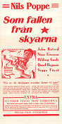 Som fallen från skyarna 1943 movie poster Nils Poppe Nils Ericson Hilding Gavle John-Lennart Linder