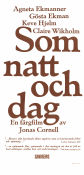 Som natt och dag 1969 poster Agneta Ekmanner Gösta Ekman Claire Wikholm Jonas Cornell