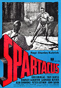 Spartacus 1960 movie poster Kirk Douglas Laurence Olivier Jean Simmons Charles Laughton Stanley Kubrick Sword and sandal