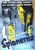 Les Espions 1957 movie poster Curd Jürgens Peter Ustinov OE Hasse Henri-Georges Clouzot
