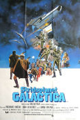 Battlestar Galactica 1978 movie poster Richard Hatch Lorne Greene Dirk Benedict Glen A Larson Spaceships From TV