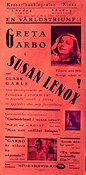 Susan Lenox 1932 movie poster Greta Garbo Clark Gable