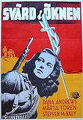 Sword in the Desert 1949 movie poster Märta Torén