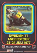Swedish TT Anderstorp 1977 affisch Barry Sheene Motorcyklar Sport