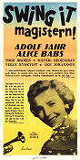 Swing it magistern 1940 movie poster Alice Babs Adolf Jahr Thor Modéen Schamyl Bauman Music: Kai Gullmar Jazz