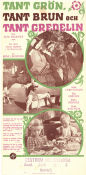 Tant Grön Tant Brun och Tant Gredelin 1947 movie poster Britta Brunius Elsa Ebbesen Irma Christenson Rune Lindström Writer: Elsa Beskow Kids