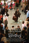 The Terminal 2004 movie poster Tom Hanks Catherine Zeta-Jones Steven Spielberg Planes Travel