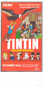 Tintin Solens tempel 1971 poster Thomas Bolme Tintin Eddie Lateste Affischkonstnär: Hergé Från serier Animerat