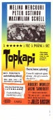 Topkapi 1964 movie poster Melina Mercouri Peter Ustinov Maximilian Schell Jules Dassin