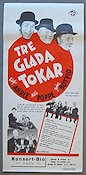 Tre glada tokar 1942 movie poster Elof Ahrle Nils Poppe John Botvid