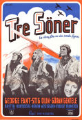 Tre söner gick till flyget 1945 movie poster George Fant Stig Olin Göran Gentele Britta Holmberg Rolf Husberg Planes