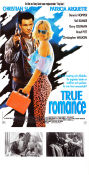 True Romance 1993 movie poster Christian Slater Patricia Arquette Dennis Hopper Tony Scott Cult movies