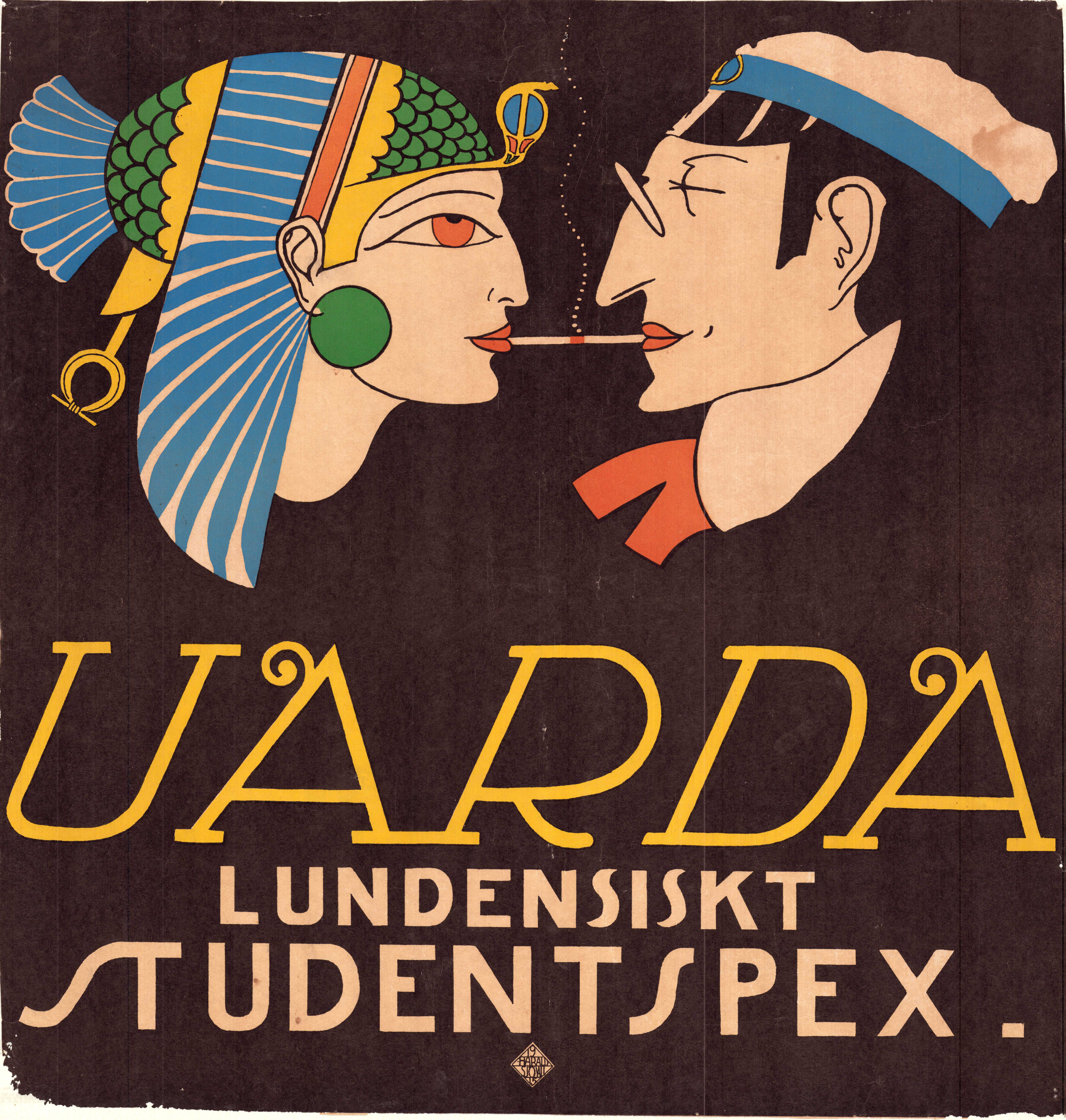 Uarda Lundensiskt studentspex 1915 poster Poster artwork: Harald Sjövall Find more: Lundakarnevalen School