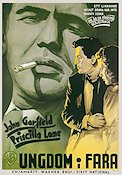 Dust Be My Destiny 1939 movie poster John Garfield Priscilla Lane Smoking