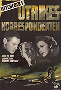 Foreign Correspondent 1940 movie poster Joel McCrea Laraine Day Herbert Marshall Alfred Hitchcock