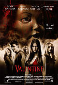 Valentine 2001 poster Denise Richards David Boreanaz Marley Shelton Jamie Blanks