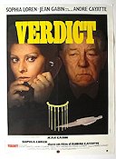 Verdict 1974 movie poster Jean Gabin Sophia Loren Julien Bertheau André Cayatte