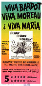Viva Maria! 1965 movie poster Brigitte Bardot Jeanne Moreau George Hamilton Louis Malle Guns weapons