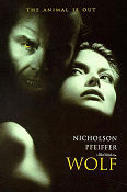 Wolf 1994 movie poster Jack Nicholson Michelle Pfeiffer Mike Nichols