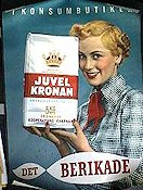 Juvelkronan äkta kärnvetemjöl Konsumbutiker 1949 poster Food and drink