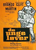 Young Lions 1958 movie poster Marlon Brando Montgomery Clift Dean Martin Find more: Nazi War