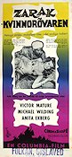 Zarak kvinnorövaren 1957 movie poster Anita Ekberg Victor Mature Sword and sandal