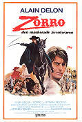 Zorro 1975 movie poster Alain Delon Stanley Baker Ottavia Piccolo Duccio Tessari
