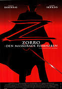The Mask of Zorro 1998 movie poster Antonio Banderas Anthony Hopkins Catherine Zeta-Jones Martin Campbell